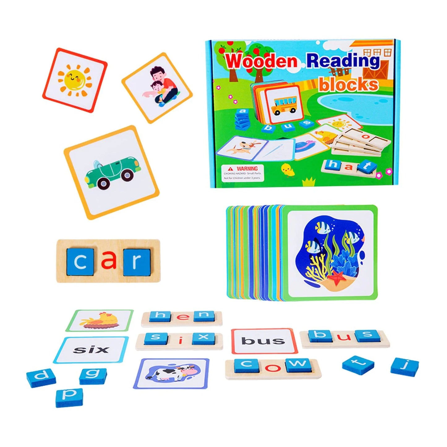Wooden reading blocks