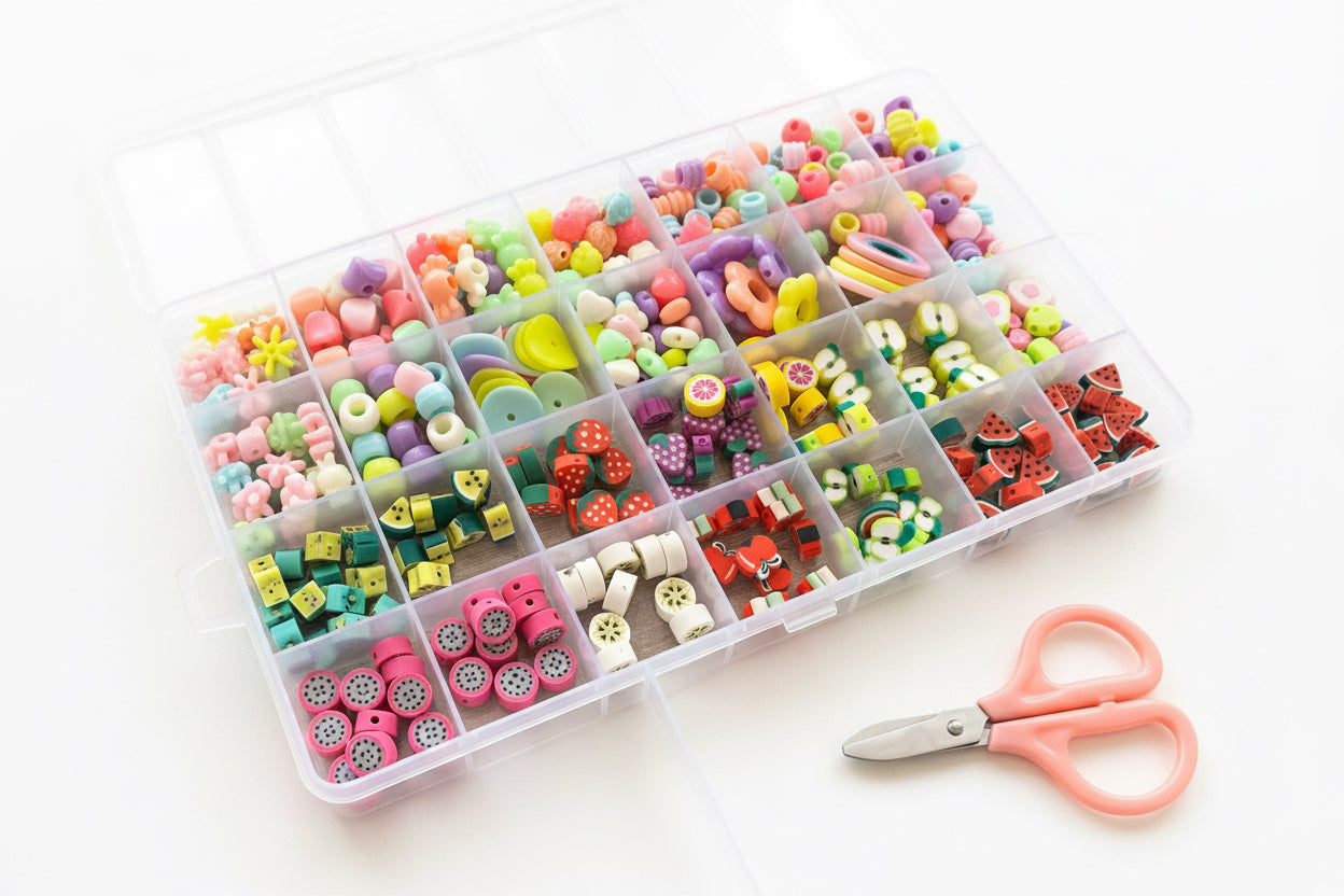 Clay Beads Jewelry Making Kit – 24 Colors DIY Bracelet & Necklace Craft Set No 5