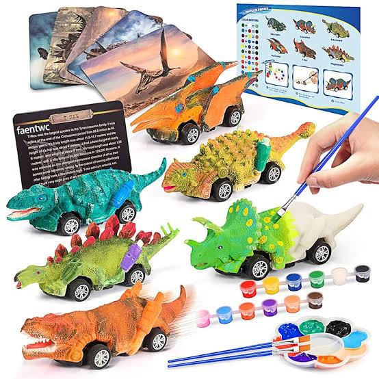 DIY Dinosaurs painting kit and pull back cars 2 in 1