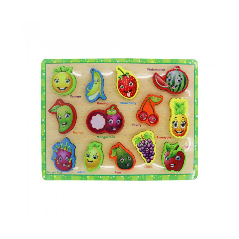 Wooden Fruit Chunky Puzzle – First Colors & Shape Recognition