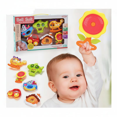 Baby Rattle and Teether Sensory Toy Set for Infants (Ages 3m+)