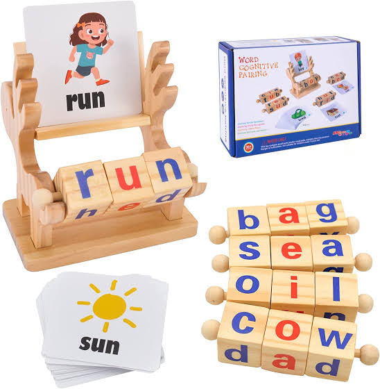 Word cognitive pairing toy