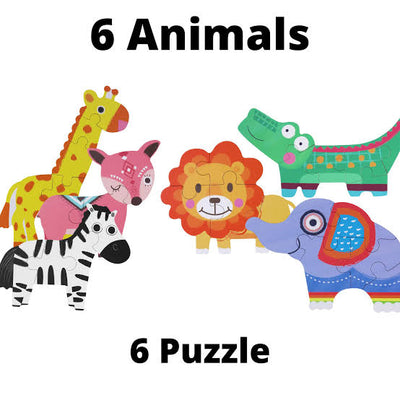 My First Puzzle 6-in-a-Box! Animals – Animal Puzzle Set