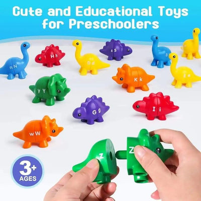 26-Piece Alphabet Matching Dinosaurs Snap-and-Learn Fine Motor Toy Set (Ages 3+)