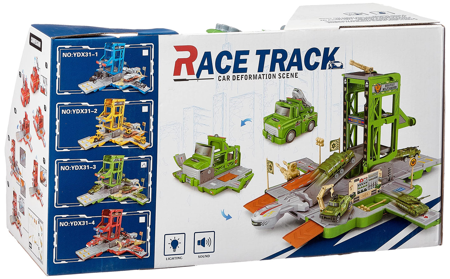 Military car deformation track toy