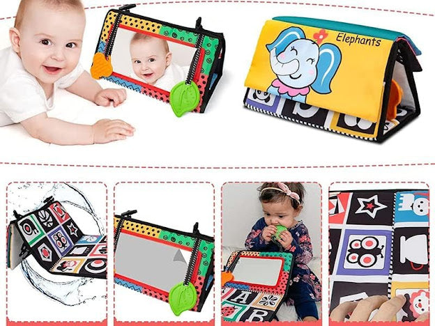 Cloth tummy time mirror book