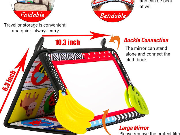 Cloth tummy time mirror book