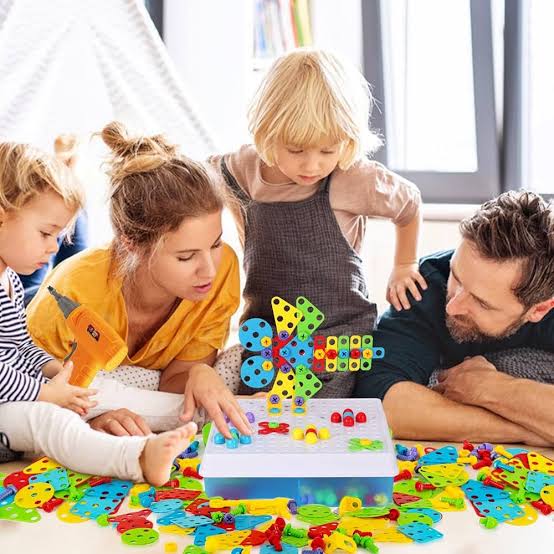 Magic plate electric drill toy 230 pcs