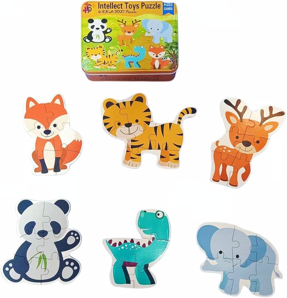 Intellect Toys Puzzle 6 in A Box- Animals