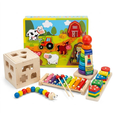Early Years Wooden Montessori Discovery Bundle| Ages 18m+ | Master Foundations of Logic & Sensory Rhythm