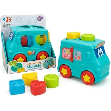 Early Learning Toddler Bundle: Farm Hide & Seek Pop-Up Game + Sort 'n Play Vehicle (Ages 18M+)