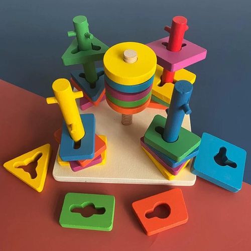 Five Columns Set Building wooden Blocks