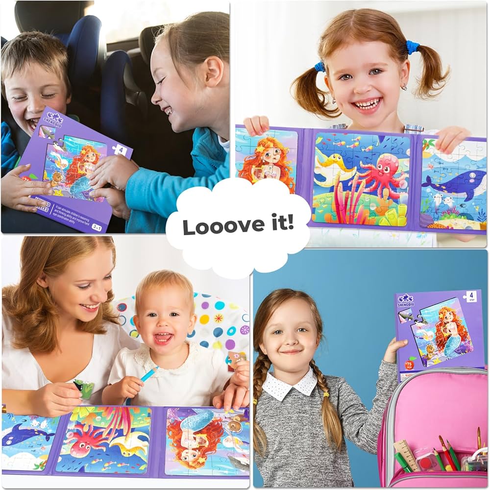 Mermaid Underwater Kingdom 3-in-1 Jigsaw Puzzle – Step 4 Progressive Set