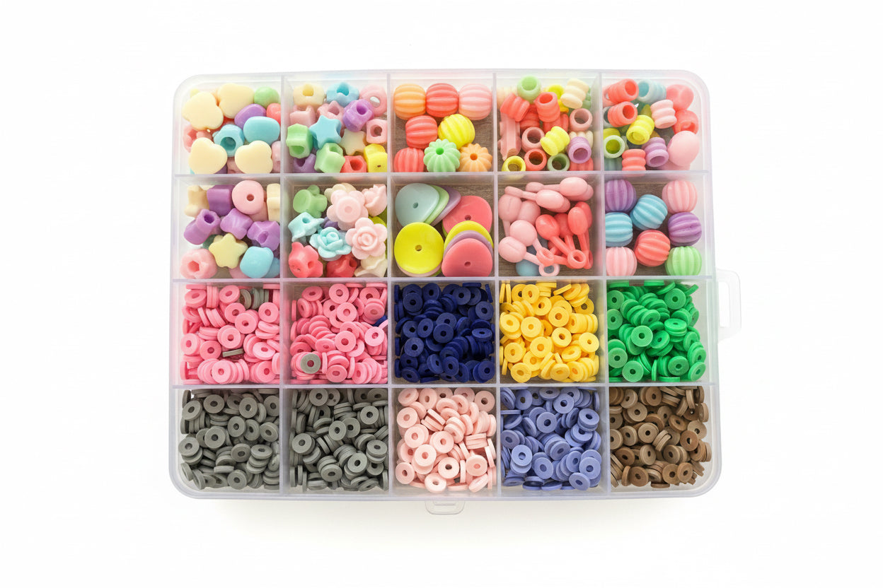 Clay Beads Jewelry Making Kit – 20 Colors DIY Bracelet & Necklace Craft Set No 6