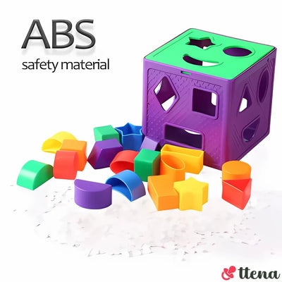 Shape Sorting Cube with 9 Shape and Different Color