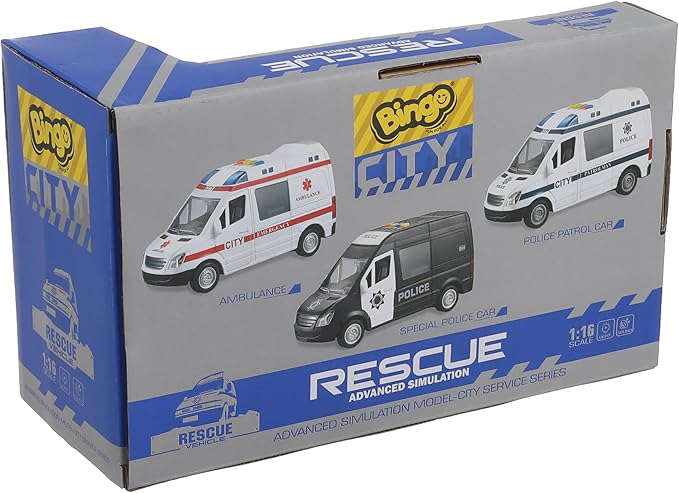 1:16 Scale Friction-Powered Police Van | Ages 3+ | Develop Motor Skills & Social Understanding