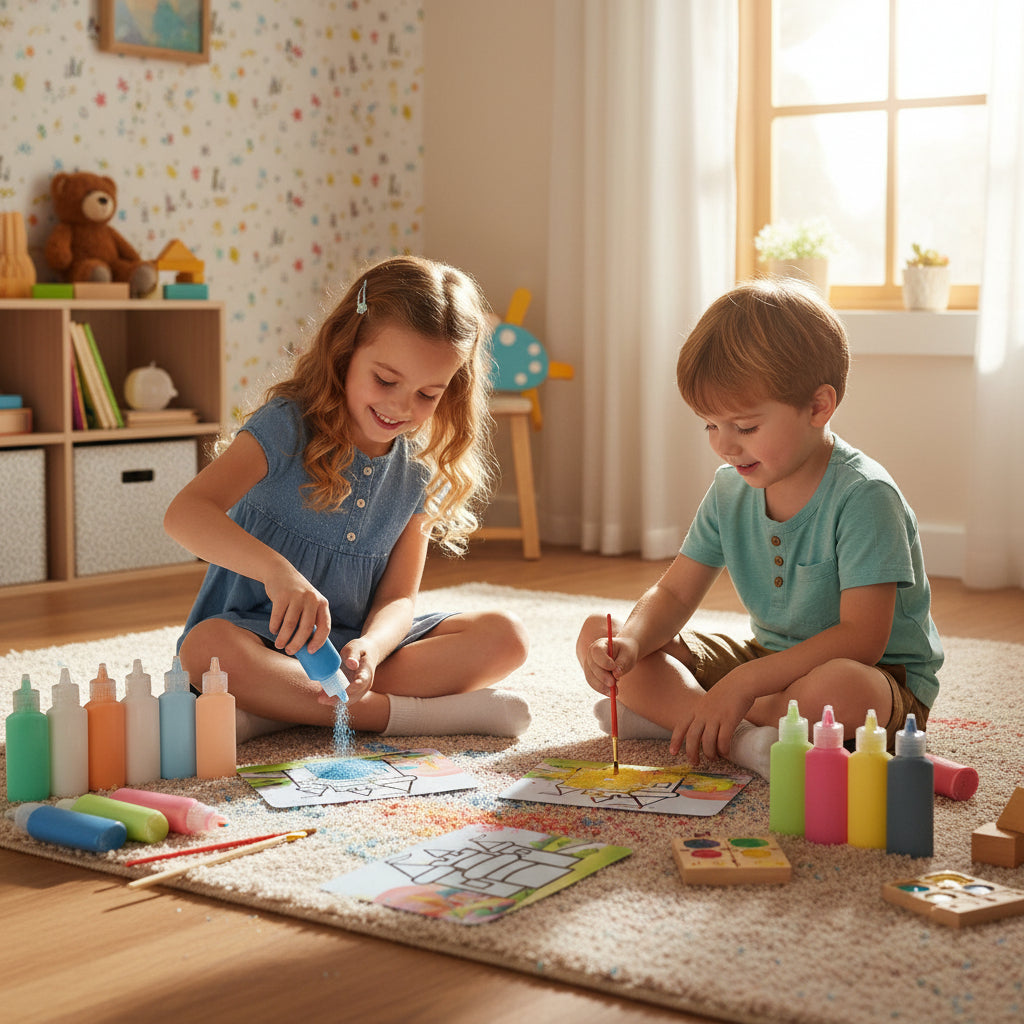 DIY Colored Sand Art Activity Kit Creative Peel & Stick Craft Set for Kids (Ages 3-8)