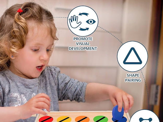 Colors and shapes wooden sorting box toy