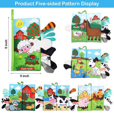 3D Baby Cloth Book – Farm Animals Sensory Soft Book