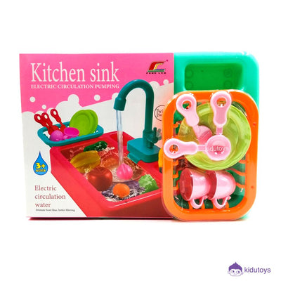 Kids Electric Circulation Kitchen Sink | Ages 3+ | Master Fluid Dynamics & Self-Correcting Life Skills