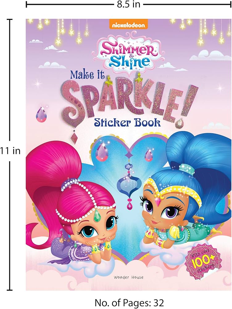 Nickelodeon Shimmer & Shine: Make it SPARKLE! Interactive Sticker Activity Book (32 Pages, 100+ Stickers)