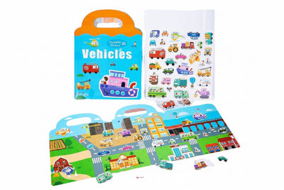 Magnetic sticker book - vechiles
