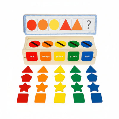 Wooden Shape Sorting Box Montessori Sensory Toy for Toddlers (Ages 1-3)