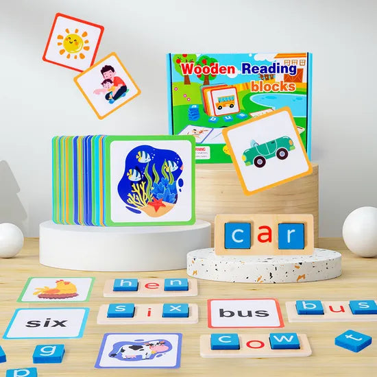 Wooden reading blocks