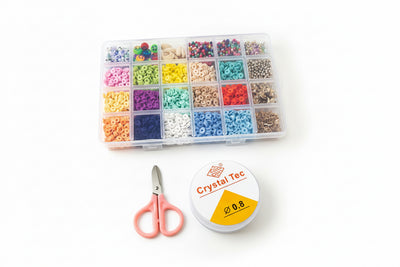Clay Beads Jewelry Making Kit – 24 Colors DIY Bracelet & Necklace Craft Set No 2