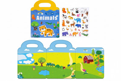 Reusable Magnetic Animal Sticker Activity Book – Interactive Learning & Play