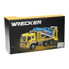 Transporter Tow Truck with Lights & Sounds – Includes Mini Car