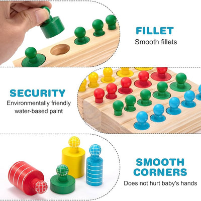 Montessori wooden knobbed cylinder set