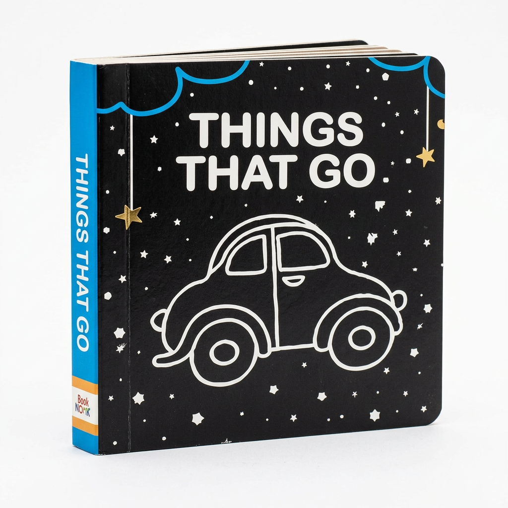 High Contrast Things That Go Black & White Board Book for Infants & Newborns (Ages 0–12M)