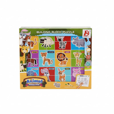 2-in-1 Animal Discovery Blocks – Puzzle & Creative Drawing Pad