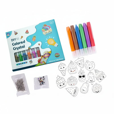 DIY 3D "Colored Crystal Glue Painting" Creative Art & Crafts Set with Mold Pendants & Suncatcher Keychains (Ages 3+)