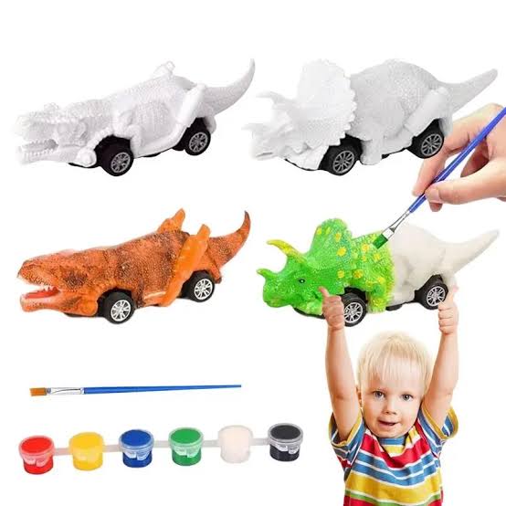 DIY Dinosaurs painting kit and pull back cars 2 in 1