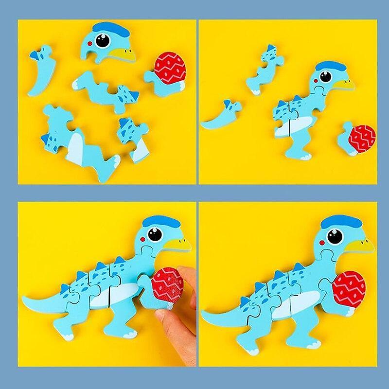 Wooden Dinosaur Puzzle – Colorful Educational Toy for Kids