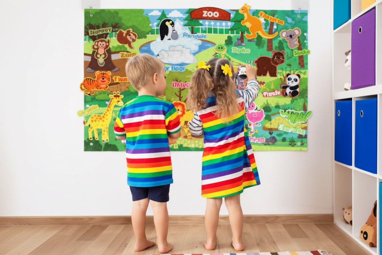 Zoo Animals Felt Story Board – 41-Piece Interactive Learning Set