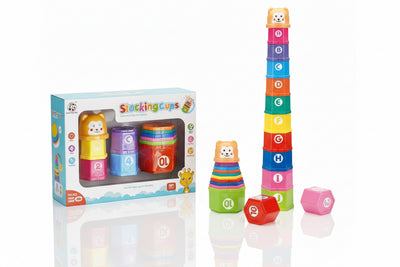 Rainbow Stacking & Nesting Cups – 2-in-1 Educational Play Set