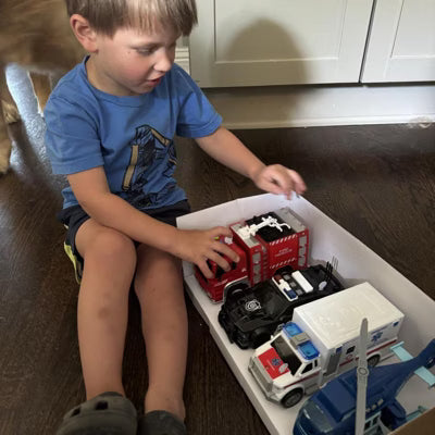 Emergency Rescue Vehicles Interactive Educational Toy Set for Kids (Ages 3+)
