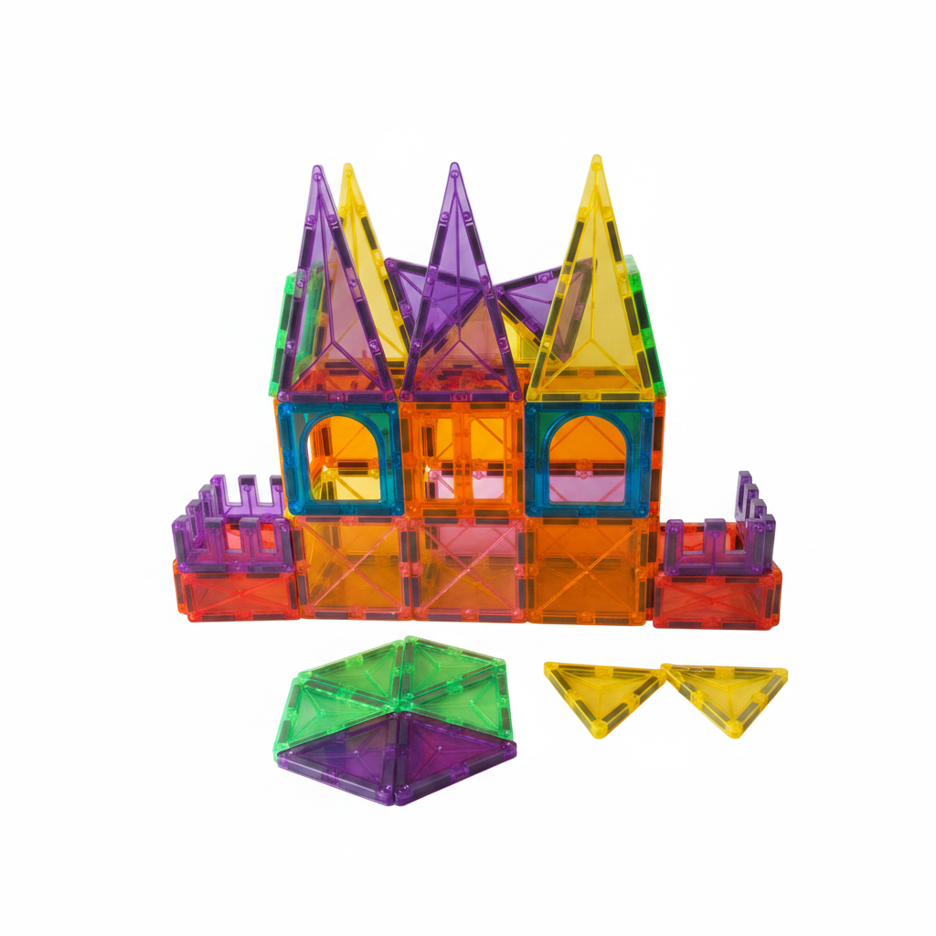 48-Piece Magic Magnetic Building Tiles | Ages 3+ | Master 3D Engineering & Geometric Logic