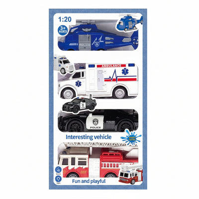 Emergency Rescue Vehicles Interactive Educational Toy Set for Kids (Ages 3+)