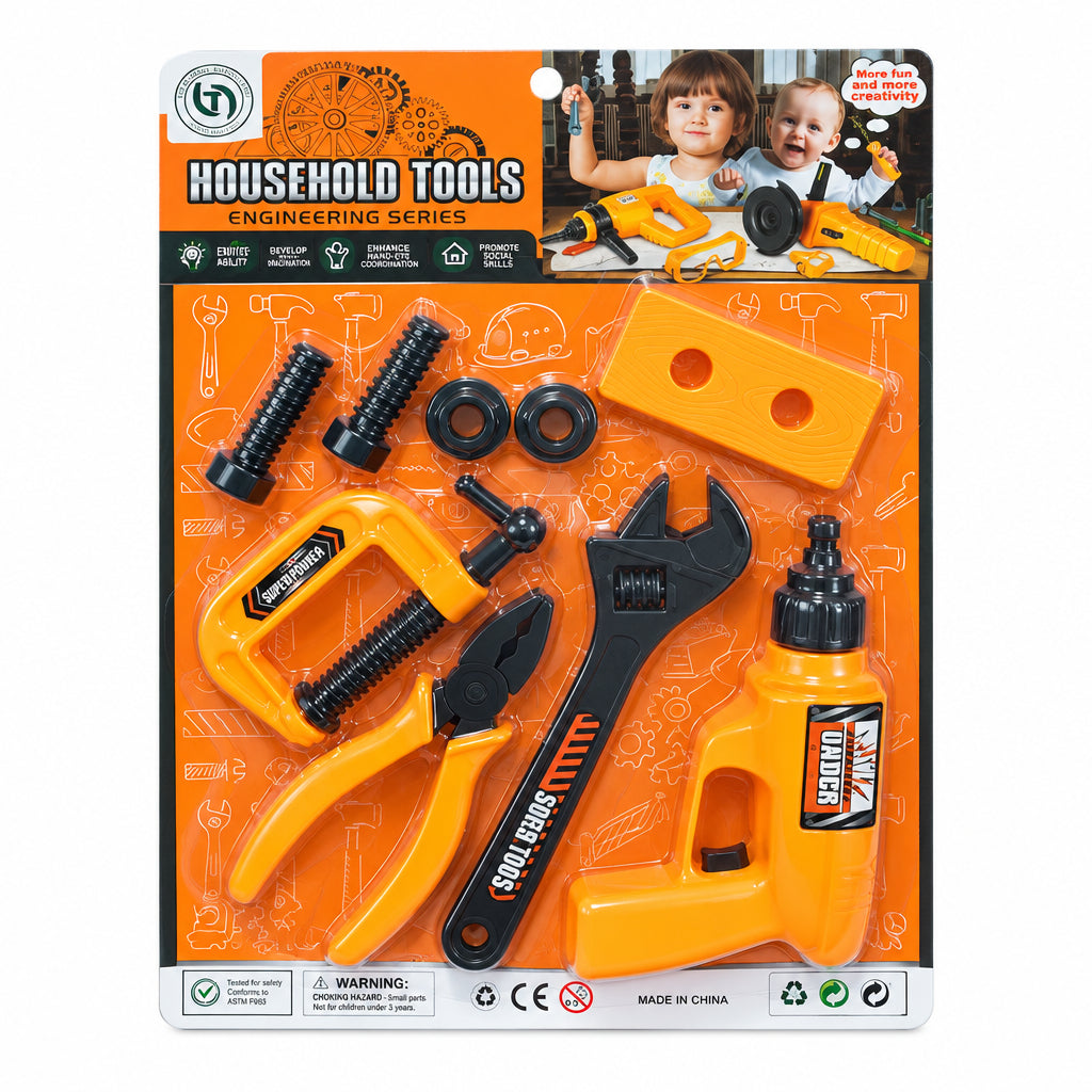 Household Tools Engineering Series Pretend Play Fix-It Tool Kit with Drill