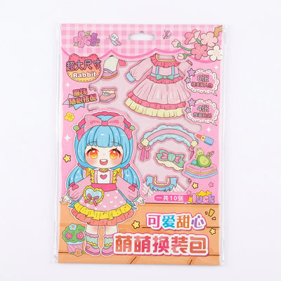 Cute Anime Sweetheart 10-Sheet Dress-Up & Fashion Sticker Activity Pack (Ages 3+)