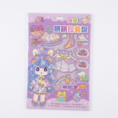 Cute Anime Sweet Diary 10-Sheet Dress-Up & Fashion Sticker Activity Pack (Ages 3+)