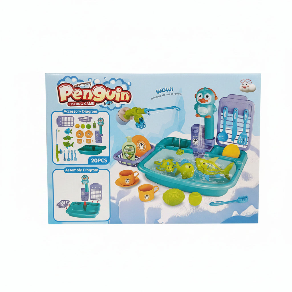 Penguin 2-in-1 Water Station & Fishing Set | Ages 3+ | Master Social Responsibility & Sensory Logic