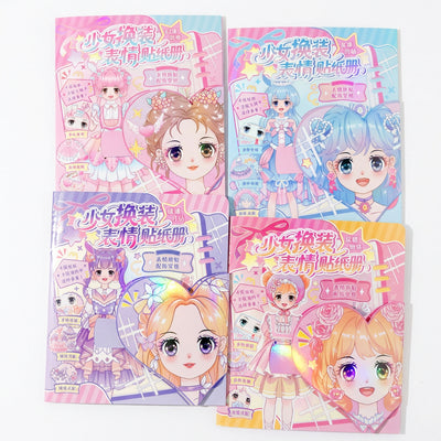 Anime Girl Dress-Up & Facial Expressions Interactive Sticker Activity Book (Ages 3+)
