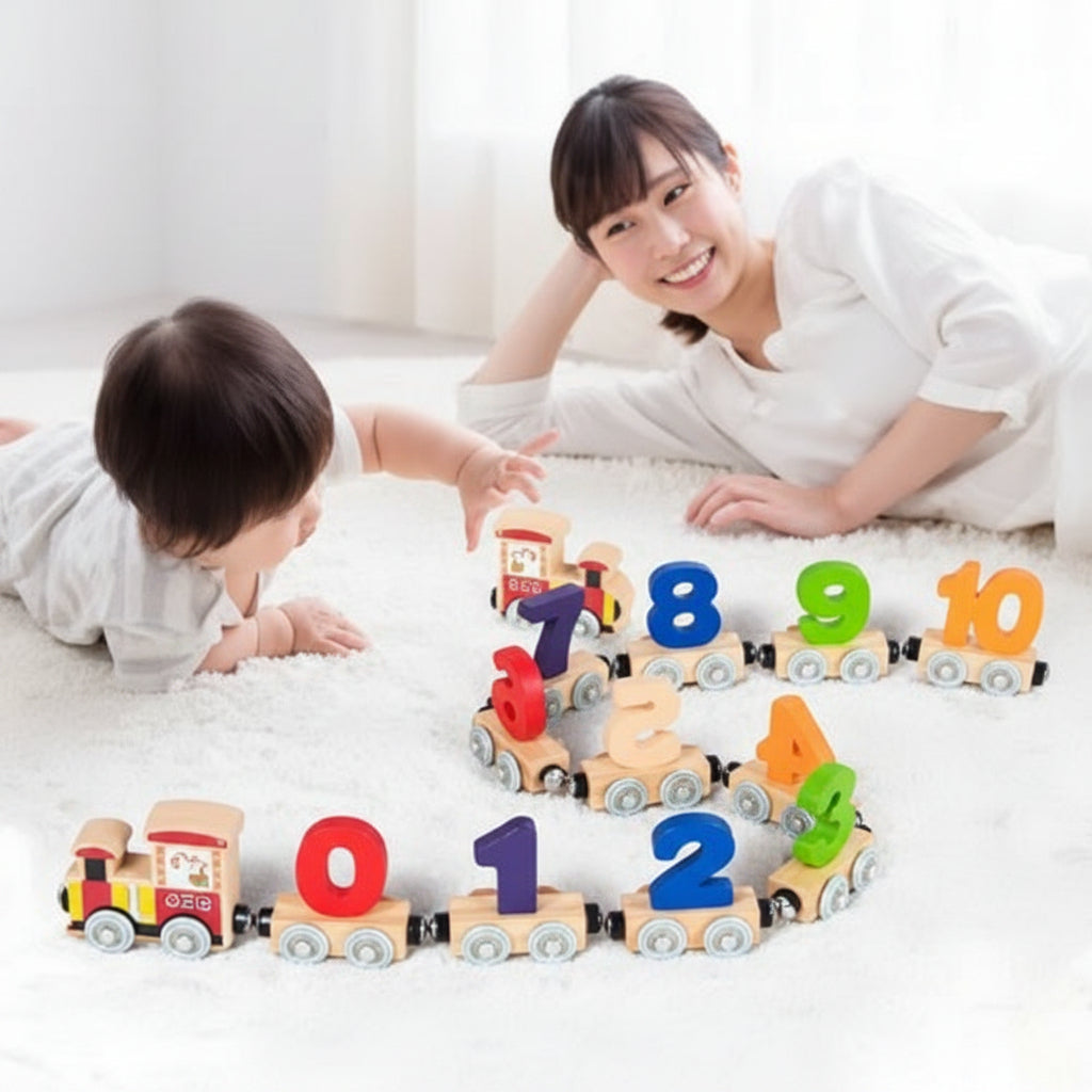 Wooden Magnetic Number Train | Ages 1-3 | Foster Early Math & Motor Skills