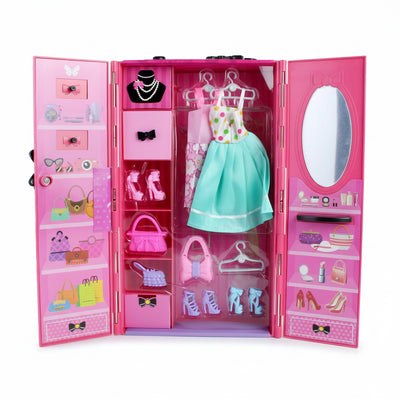 Alisa Fashion Doll Wardrobe Pretend Play Closet Set for Kids (Ages 3+)