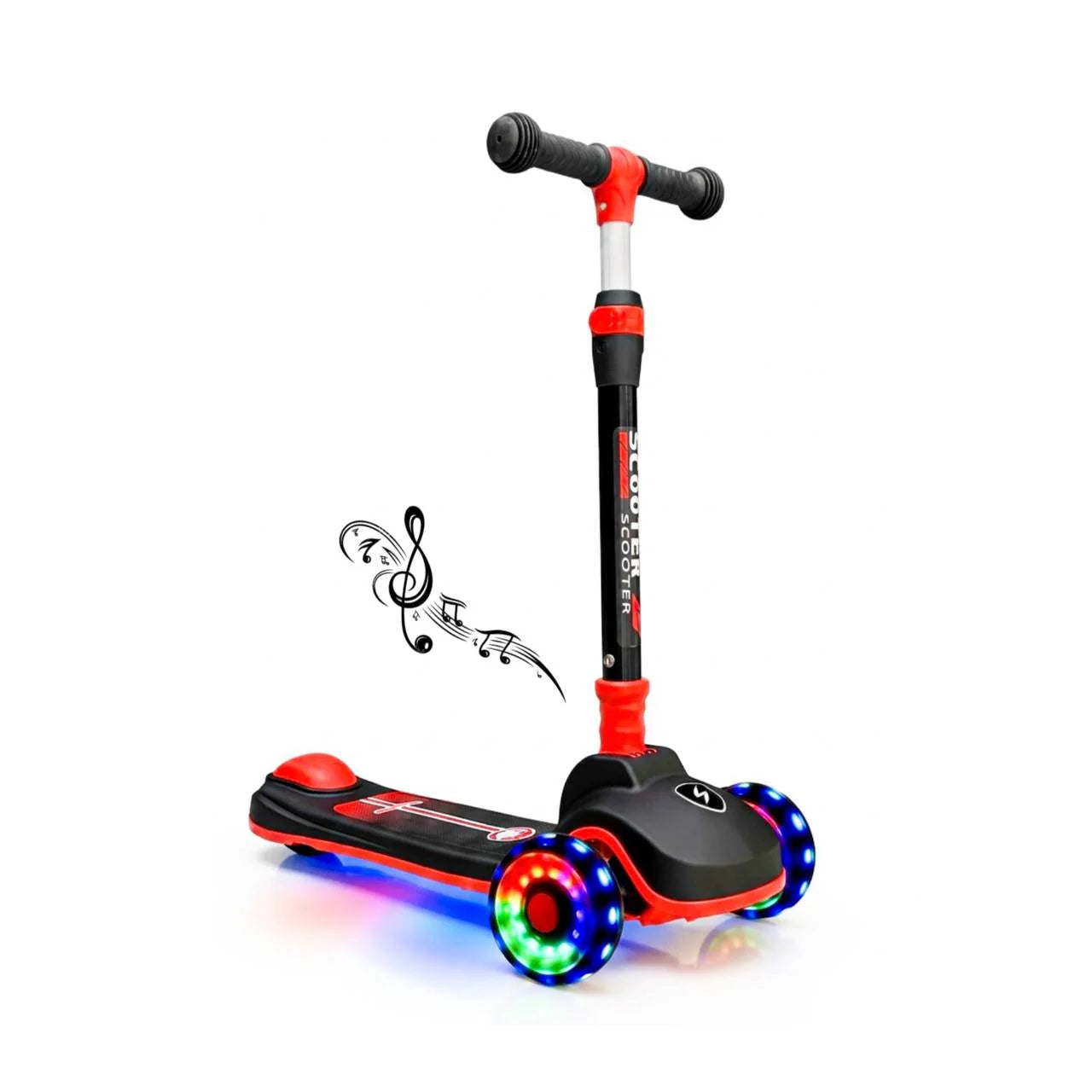 Ferrari Adjustable 3-Wheel Folding Kick Scooter Sensory Balance Toy for Kids (Ages 3-8 Years)